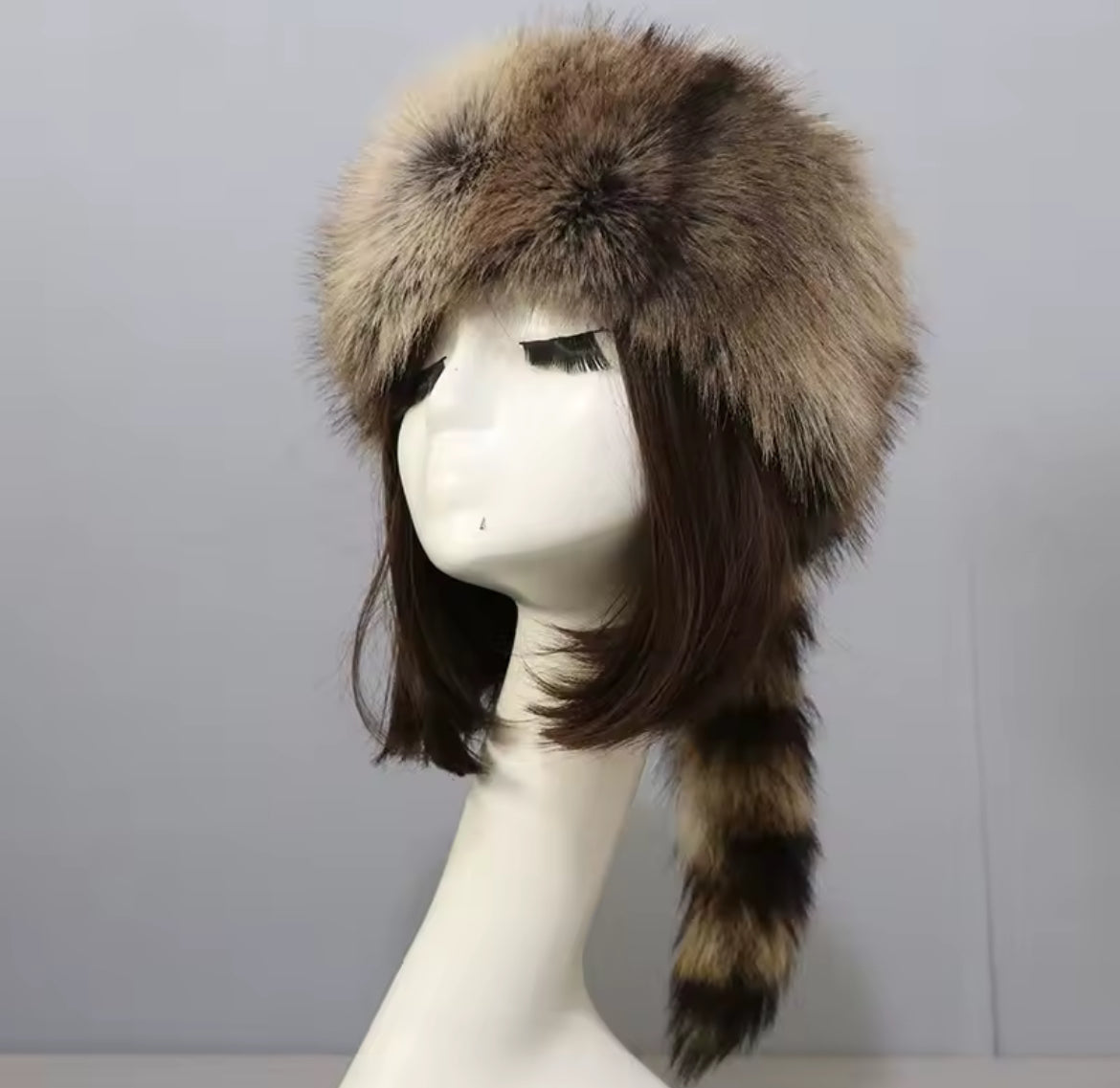 Racoon tail y2k hat