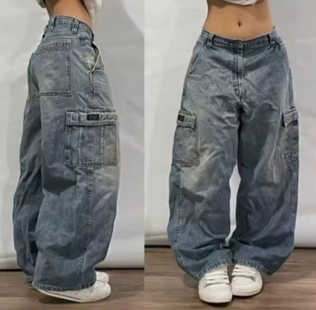 Y2K Harajuku Vintage Hip-hop Popular Casual Wide-leg Pants