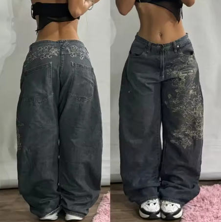 Y2K Harajuku Vintage Hip-hop Popular Casual Wide-leg Pants