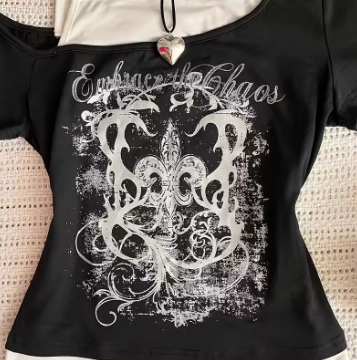 Women's 90s Vintage Punk T-Shirt Summer Streetwear