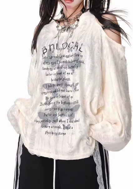 Y2k Gothic Grunge Dark Hollow Out T Shirt Women Harajuku