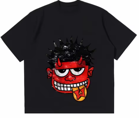 Street wear Y2K Clothing T-shirt Men's printed Hip Hop cartoon Print T-shirt Gothic