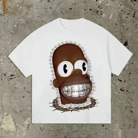 Street wear Y2K Clothing T-shirt Men's printed Hip Hop cartoon Print T-shirt Gothic