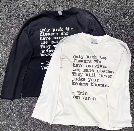 2000s Hip Hop Vintage Casual Letter Print Y2k Long Sleeve O-Neck Streetwear Harajuku Gothic Tee