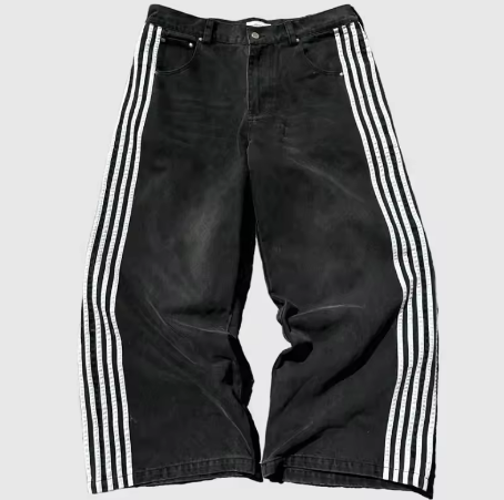 Y2K Baggy High Quality Embroidered Striped Harajuku Sweatpants