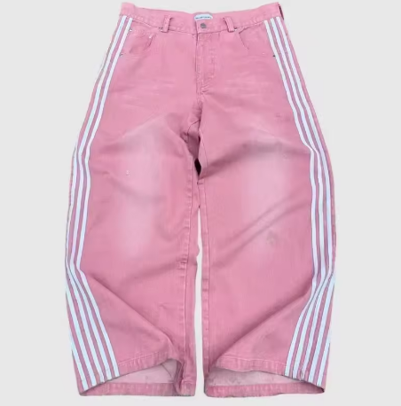 Y2K Baggy High Quality Embroidered Striped Harajuku Sweatpants
