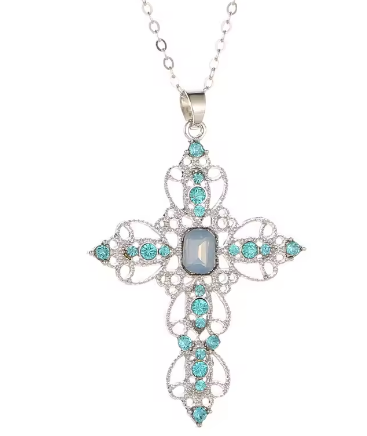 Y2K Gothic Big Zircon Cross Necklace
