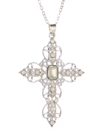 Y2K Gothic Big Zircon Cross Necklace