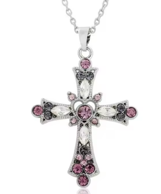 Y2K Gothic Big Zircon Cross Necklace