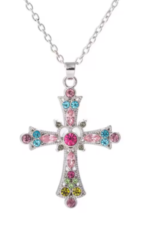 Y2K Gothic Big Zircon Cross Necklace