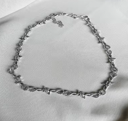 Y2K Barb Wire Choker Chain