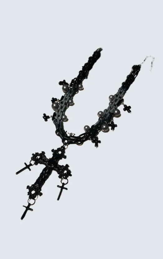 Gothic Cross Layered Necklace