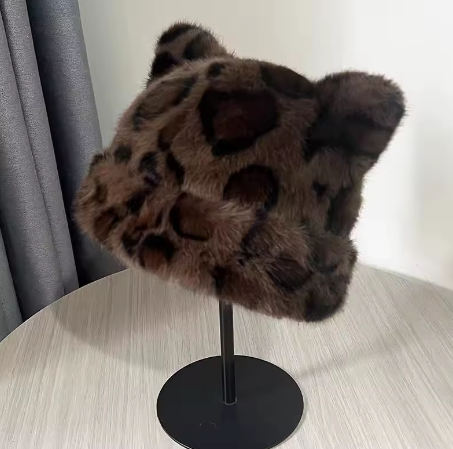 Y2K leopard Print Winter Hat For Women