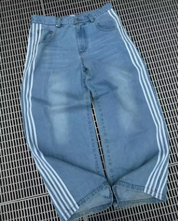 Y2K Baggy High Quality Embroidered Striped Harajuku Sweatpants