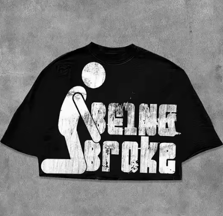 F*ck Being Broke Men's and Women's New Y2k Retro Punk Graphic Print T-Shirt