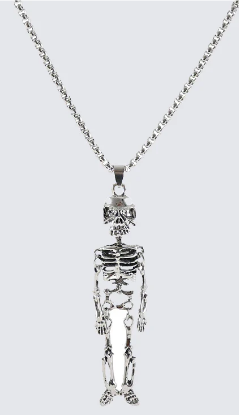 Skull Skeleton Metal Necklace