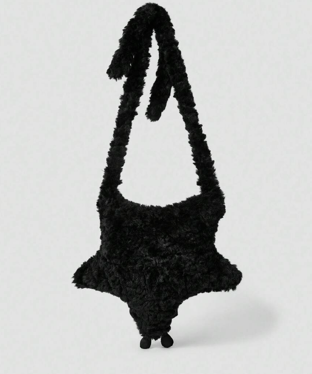 Grunge Punk Halloween Gothic Star Plush Crossbody Bag